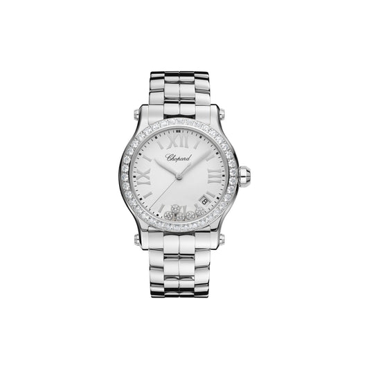 Chopard Happy Sport watch in stainless steel with diamonds