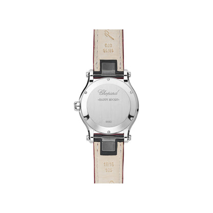 Chopard Happy Sport watch in stainless steel with moving diamonds and sapphires, view 2