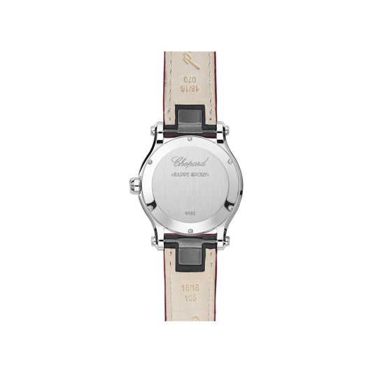 Chopard Happy Sport watch in stainless steel with moving diamonds and sapphires, view 2