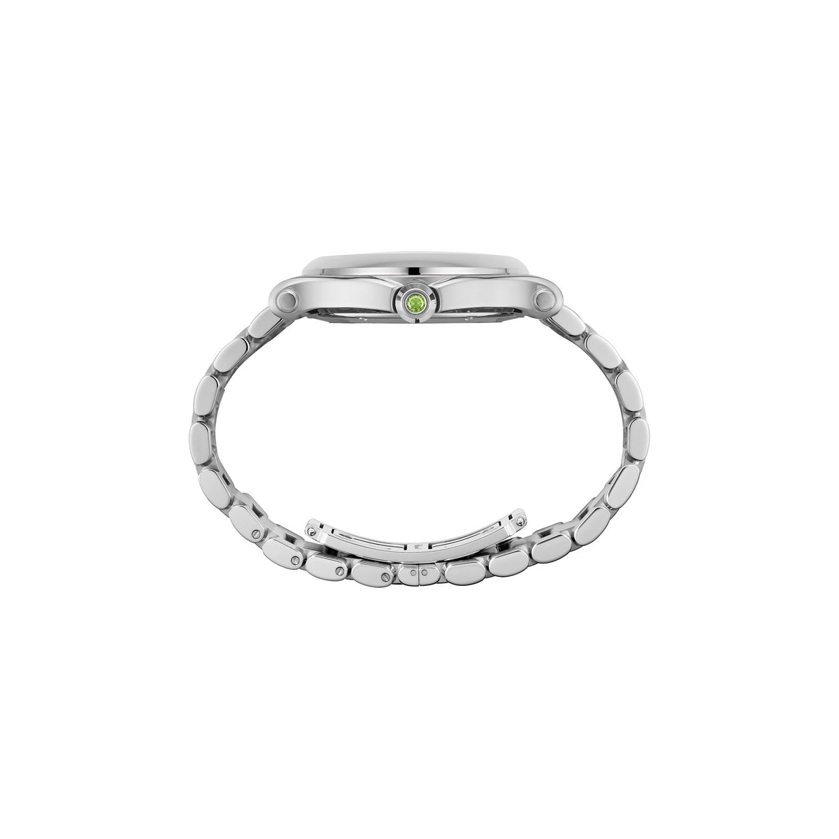 Chopard Happy Sport watch in stainless steel with moving diamonds and tsavorites, view 3