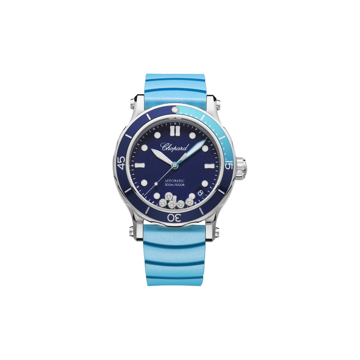 Chopard Happy Sport watch in stainless steel with diamonds