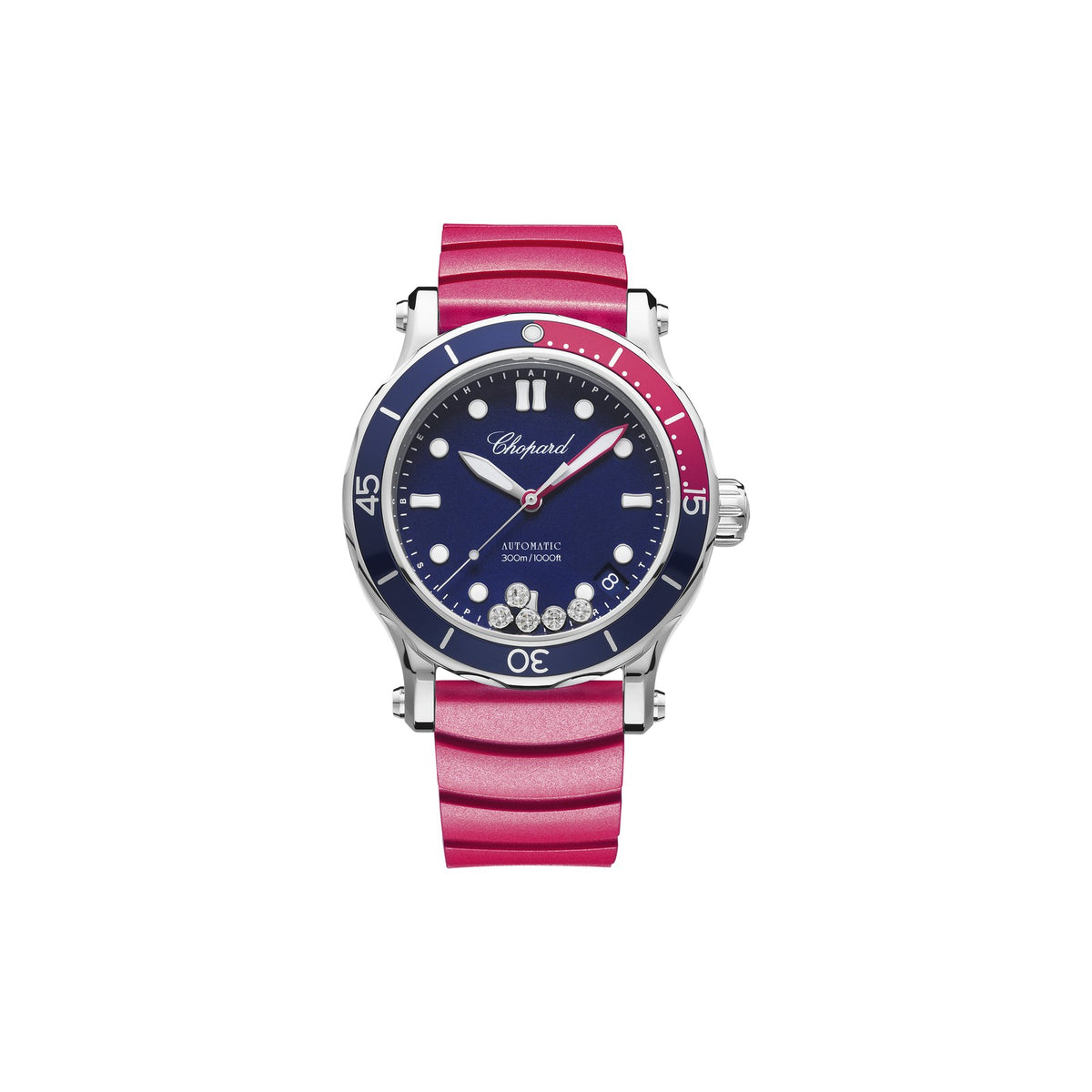 Chopard Happy Sport watch in stainless steel with diamonds