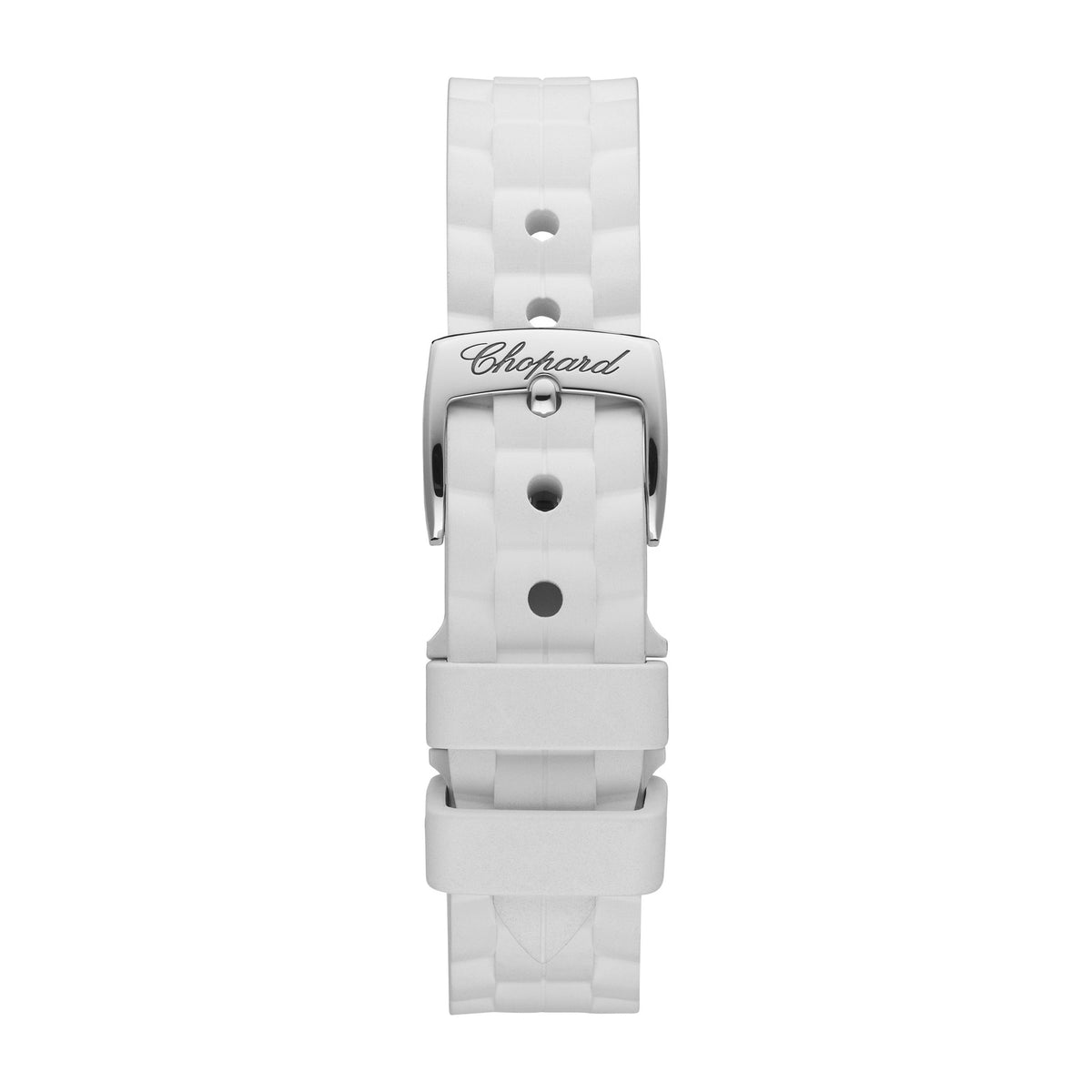 Chopard Happy Sport watch in stainless steel with moving diamonds and sapphires, view 4