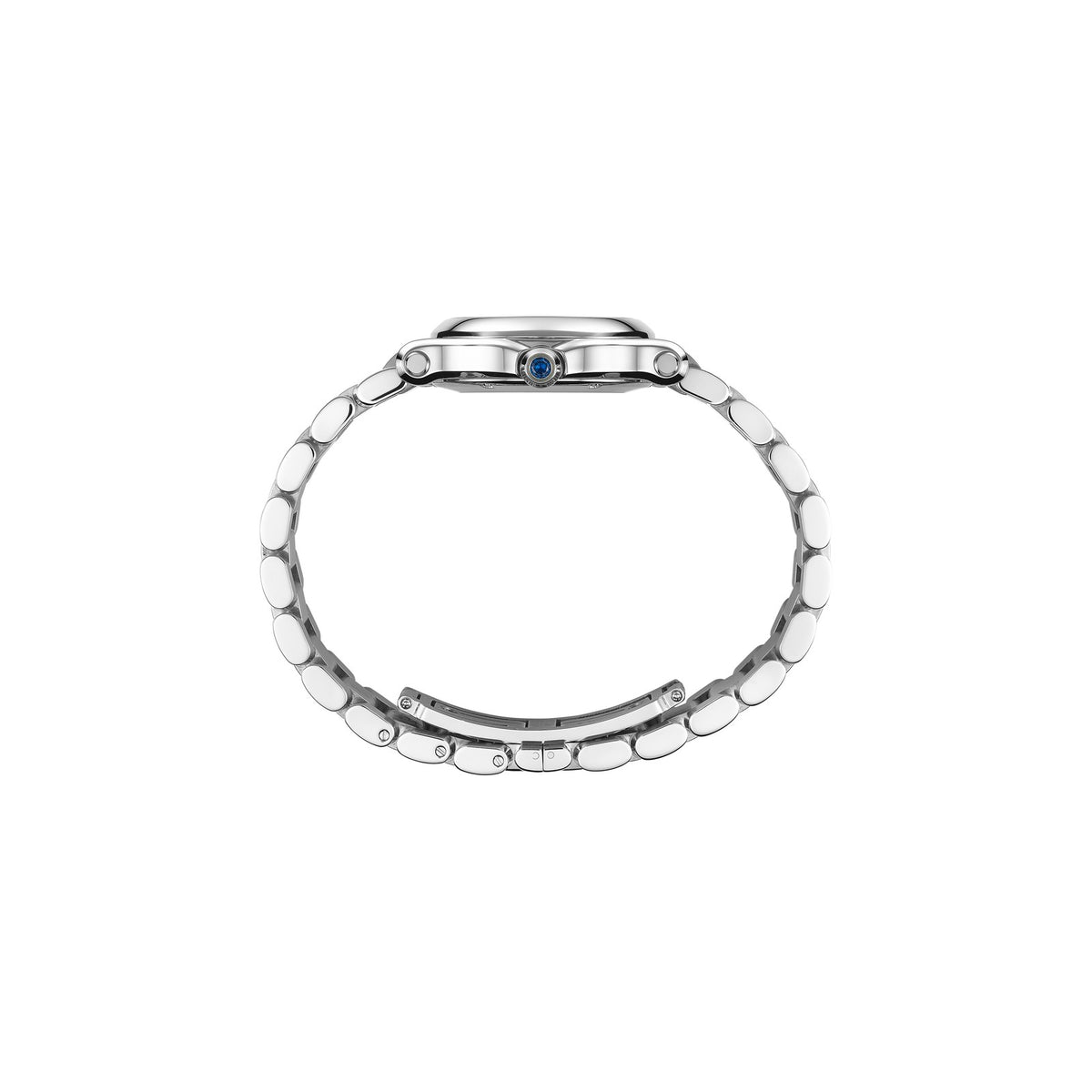 Chopard Happy Sport watch in stainless steel with moving diamonds and sapphires, view 3
