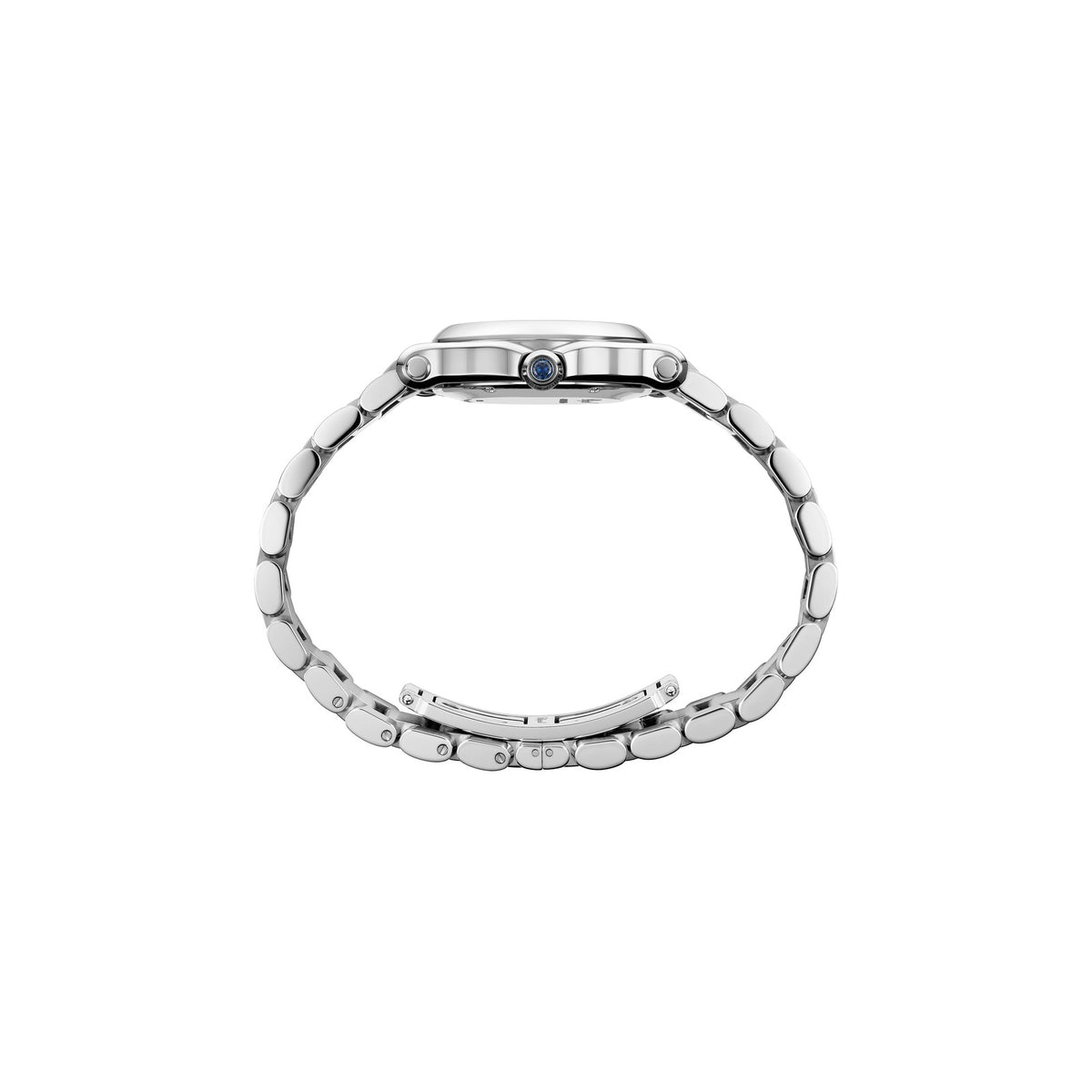 Chopard Happy Sport watch in stainless steel with moving diamonds and sapphires, view 3