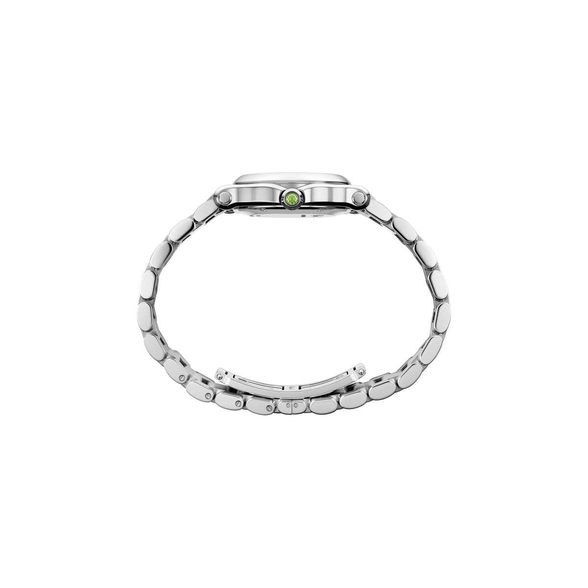 Chopard Happy Sport watch in stainless steel with moving diamonds and tsavorites, view 3