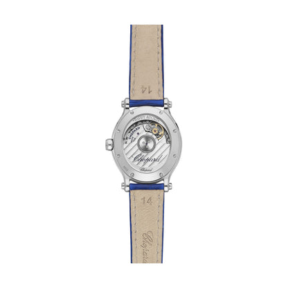 Chopard Happy Sport watch in stainless steel with moving diamonds and sapphires, view 2