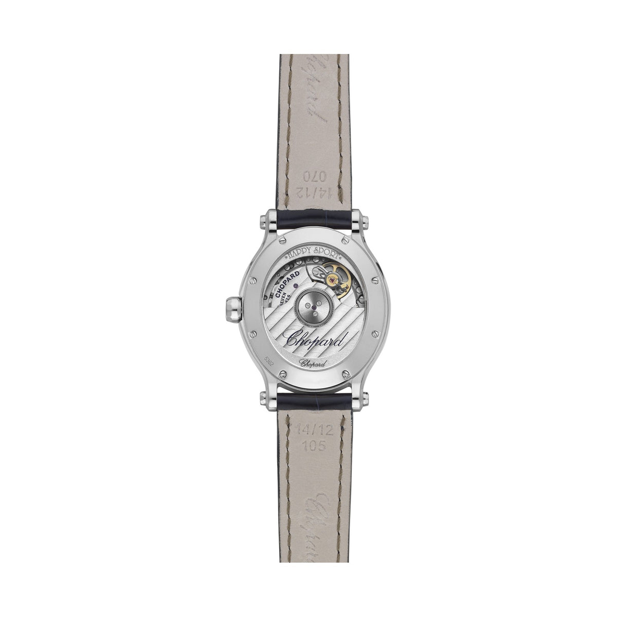 Chopard Happy Sport watch in stainless steel with moving diamonds and sapphires, view 2