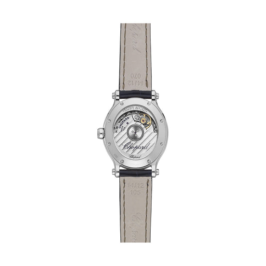 Chopard Happy Sport watch in stainless steel with moving diamonds and sapphires, view 2
