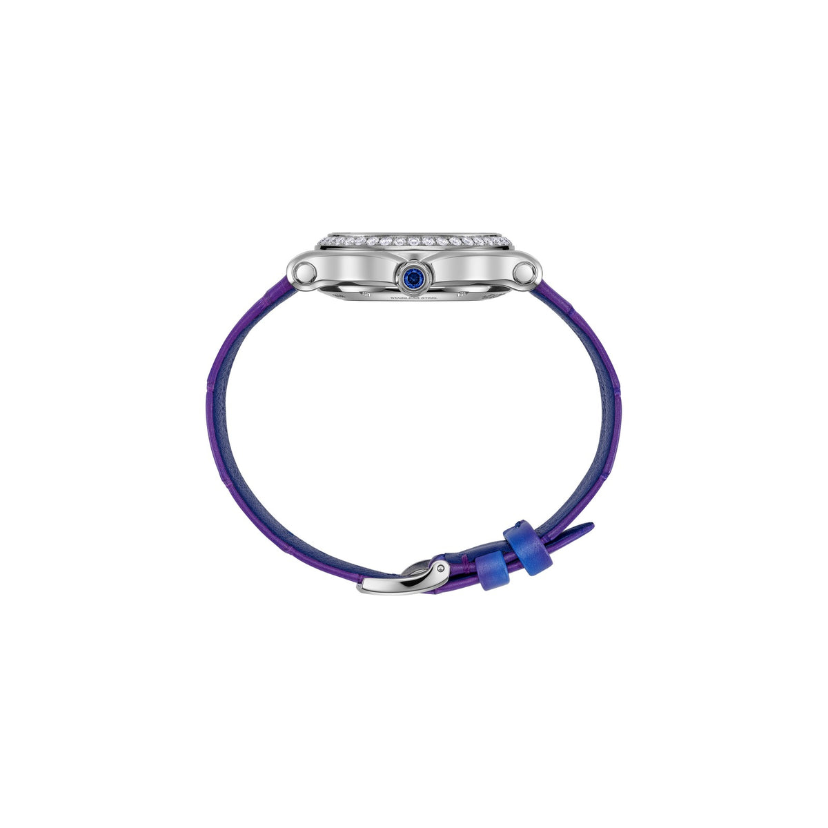 Chopard Happy Sport watch in stainless steel with moving diamonds and sapphires, view 3