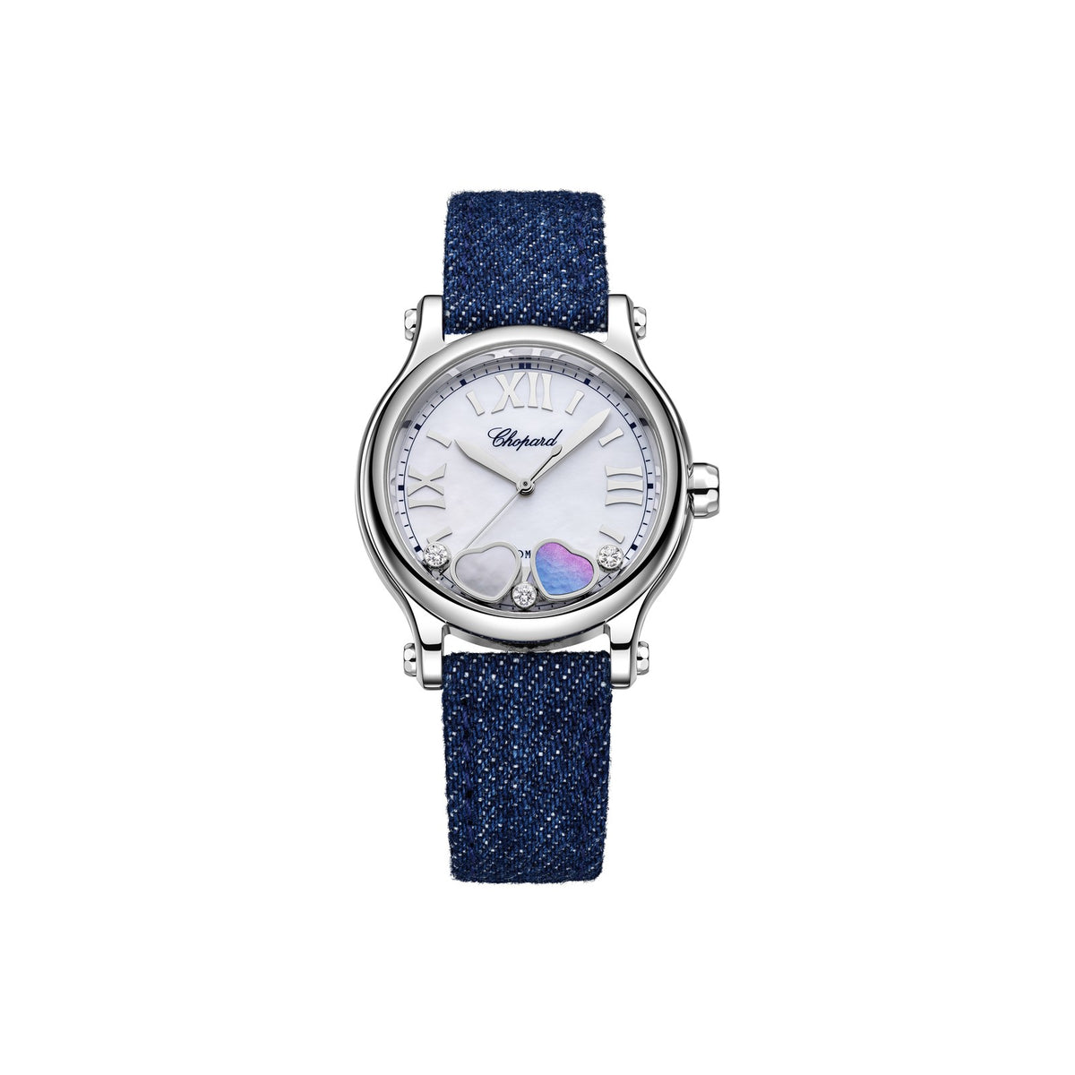 Chopard Happy Sport watch in stainless steel with mother of pearl