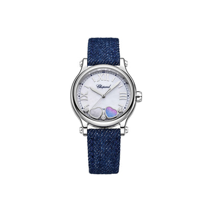 Chopard Happy Sport watch in stainless steel with mother of pearl