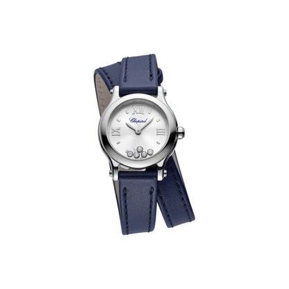 Chopard Happy Sport watch in stainless steel with moving diamonds