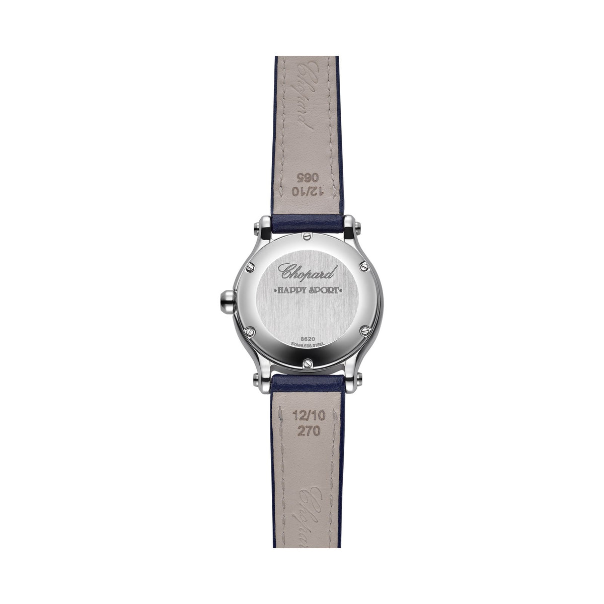 Chopard Happy Sport watch in stainless steel with moving diamonds, view 3