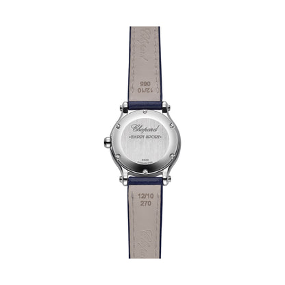 Chopard Happy Sport watch in stainless steel with moving diamonds, view 3