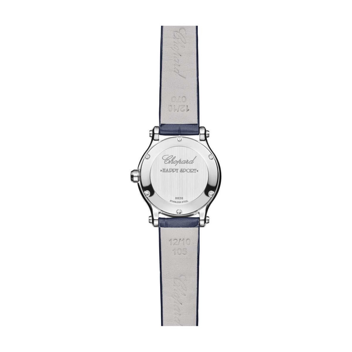Chopard Happy Sport watch in stainless steel with moving diamonds and sapphires, view 2