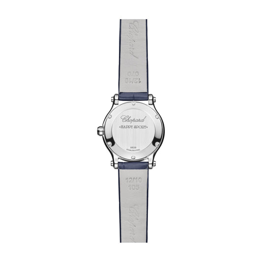 Chopard Happy Sport watch in stainless steel with moving diamonds and sapphires, view 2