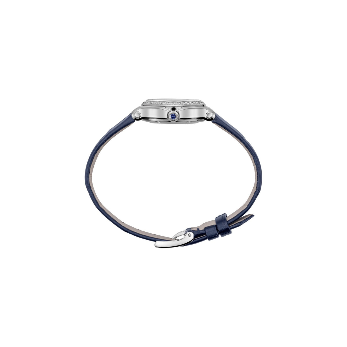 Chopard Happy Sport watch in stainless steel with moving diamonds and sapphires, view 3