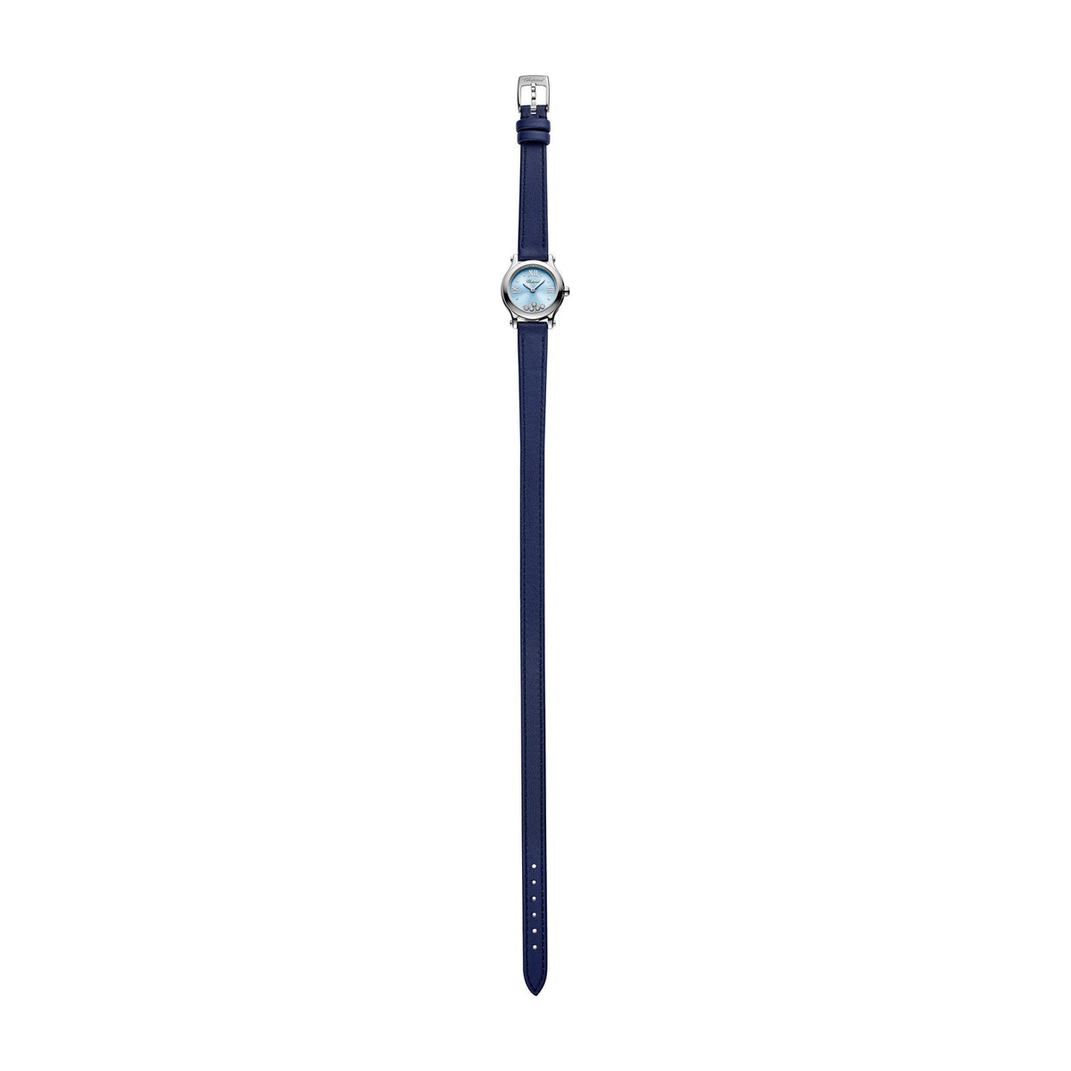 Chopard Happy Sport watch in stainless steel with moving diamonds and sapphires, view 2