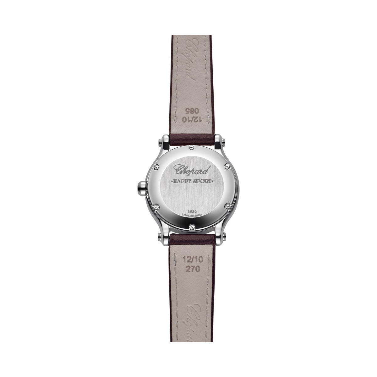 Chopard Happy Sport watch in stainless steel with moving diamonds and sapphires, view 3