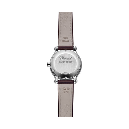 Chopard Happy Sport watch in stainless steel with moving diamonds and sapphires, view 3