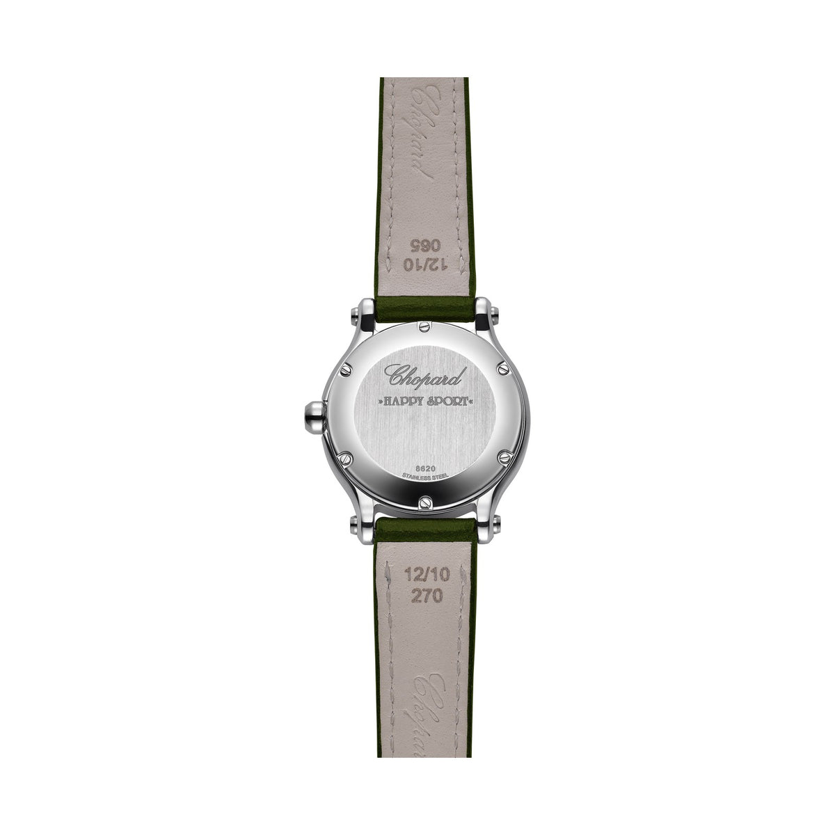 Chopard Happy Sport watch in stainless steel with moving diamonds and sapphires, view 3