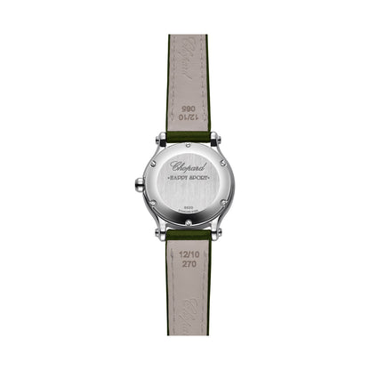 Chopard Happy Sport watch in stainless steel with moving diamonds and sapphires, view 3
