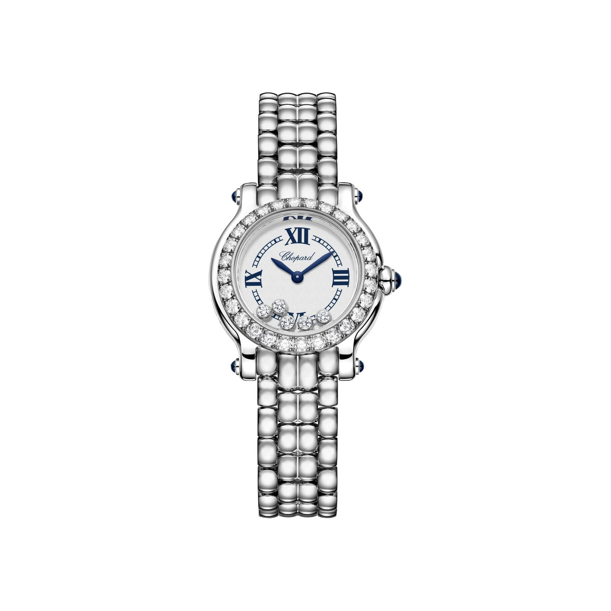 Chopard Happy Sport watch in stainless steel with moving diamonds