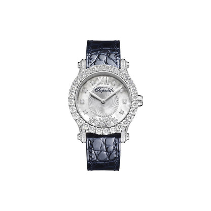 Chopard Happy Sport watch in 18k ethical white gold with diamonds