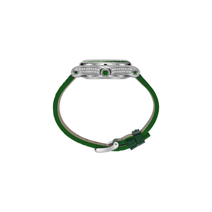 Chopard Happy Sport watch in 18k ethical white gold with diamonds and tsavorites, view 3