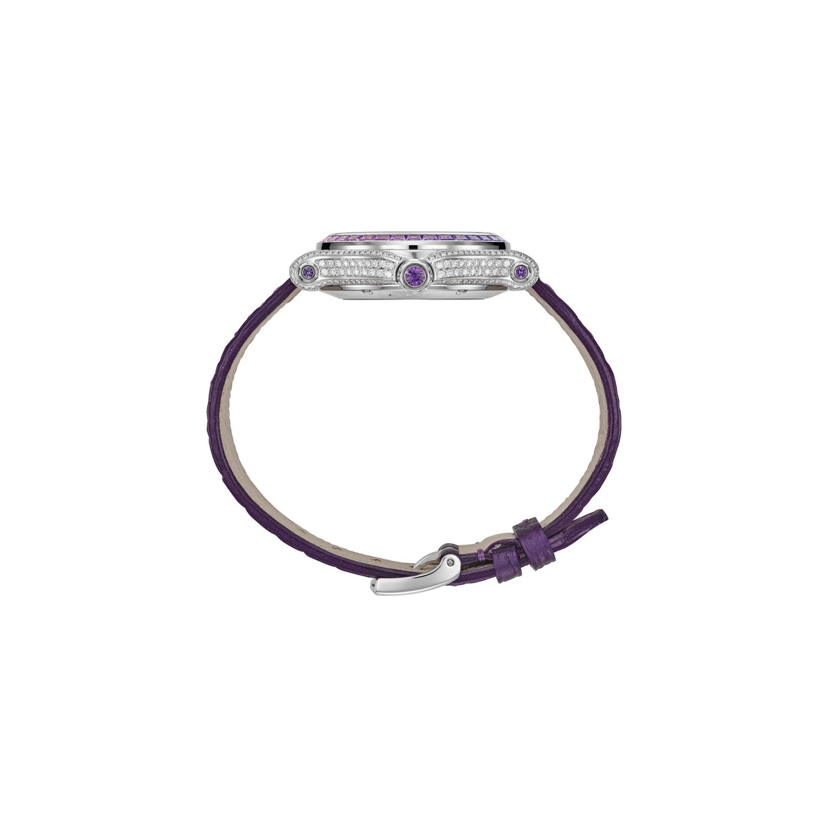 Chopard Happy Sport watch in 18k ethical white gold with diamonds and sapphires, view 3