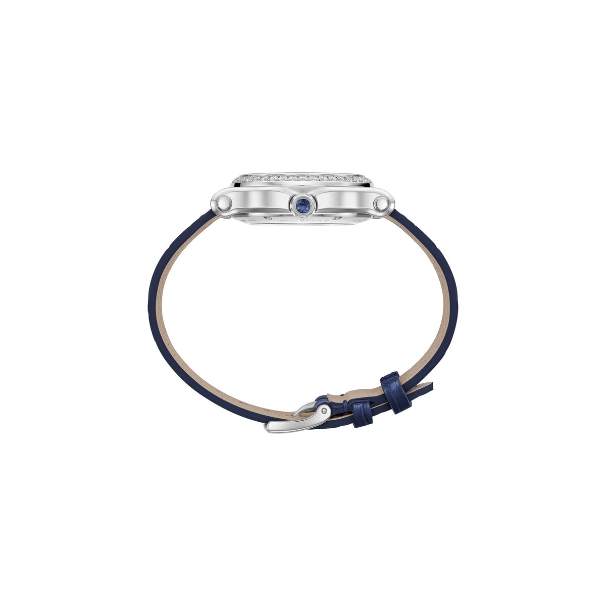 Chopard Happy Sport watch in 18k ethical white gold with moving diamonds, view 3