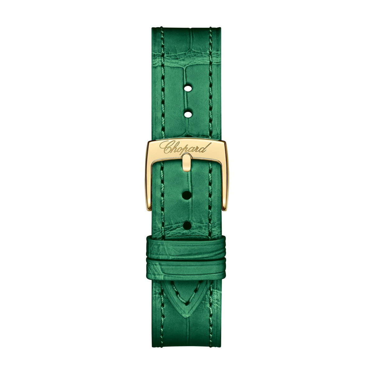 Chopard Happy Sport watch in 18k ethical yellow gold with moving diamonds, garnet and tsavorites, view 4