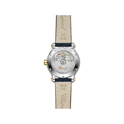 Chopard Happy Sport watch in 18k ethical yellow gold and stainless steel with moving diamonds, view 2