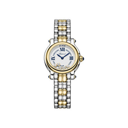 Chopard Happy Sport watch in 18k ethical yellow gold and stainless steel with diamonds