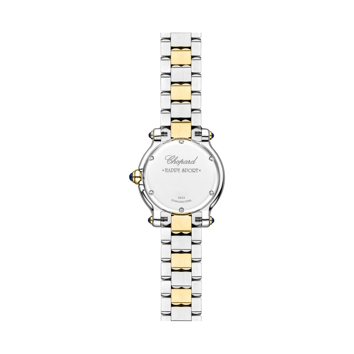 Chopard Happy Sport watch in 18k ethical yellow gold and stainless steel with diamonds, view 2