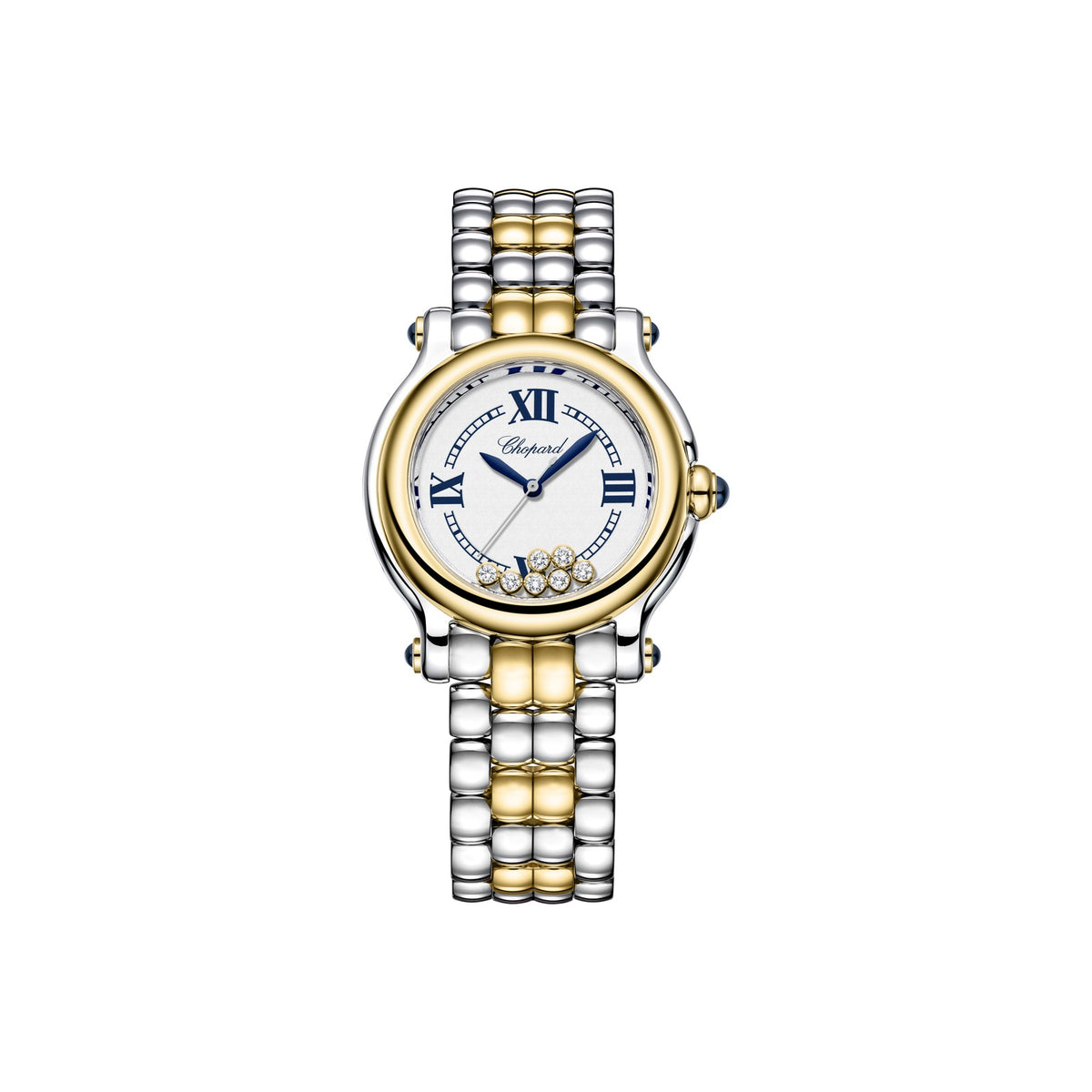 Chopard Happy Sport watch in 18k ethical yellow gold and stainless steel with diamonds