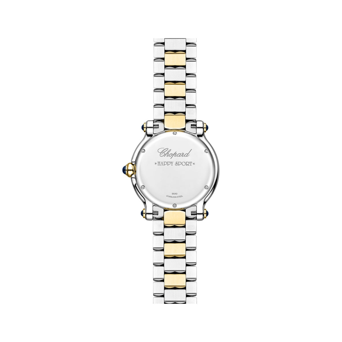 Chopard Happy Sport watch in 18k ethical yellow gold and stainless steel with diamonds, view 2