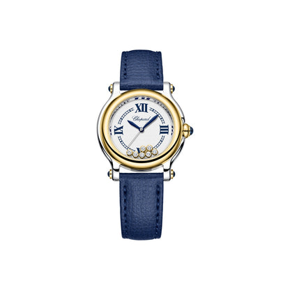 Chopard Happy Sport watch in 18k ethical yellow gold and stainless steel with diamonds