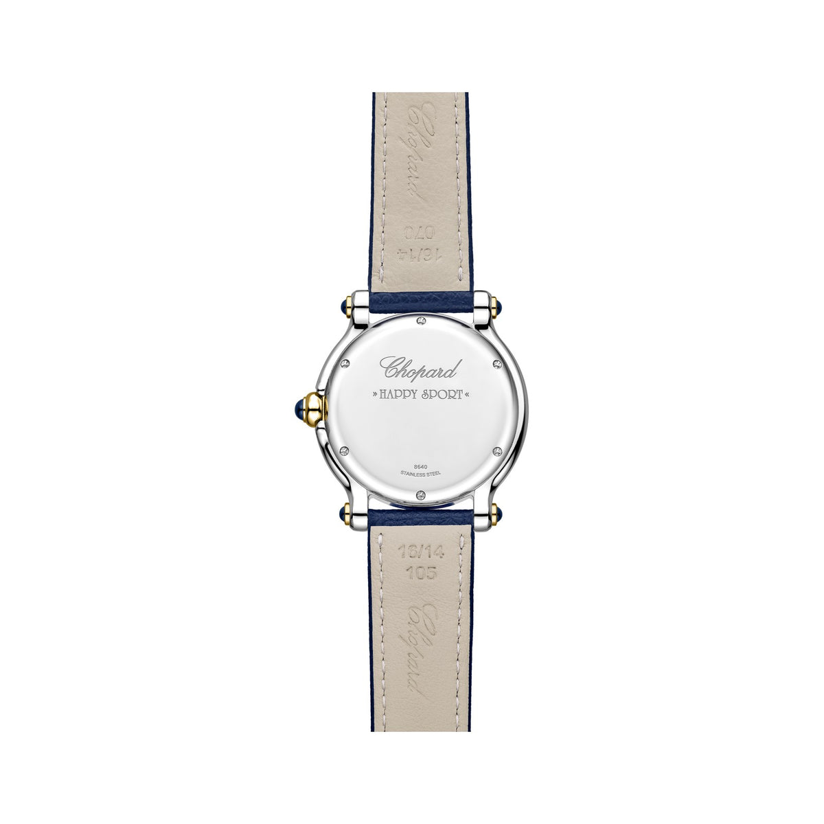 Chopard Happy Sport watch in 18k ethical yellow gold and stainless steel with diamonds, view 2