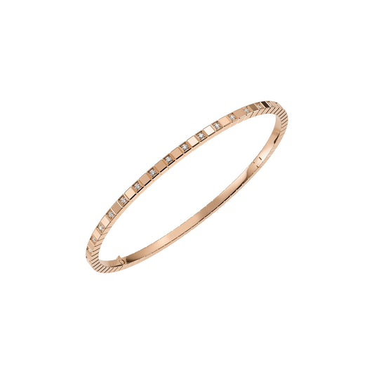 Chopard Ice Cube bangle in 18k ethical rose gold with diamonds