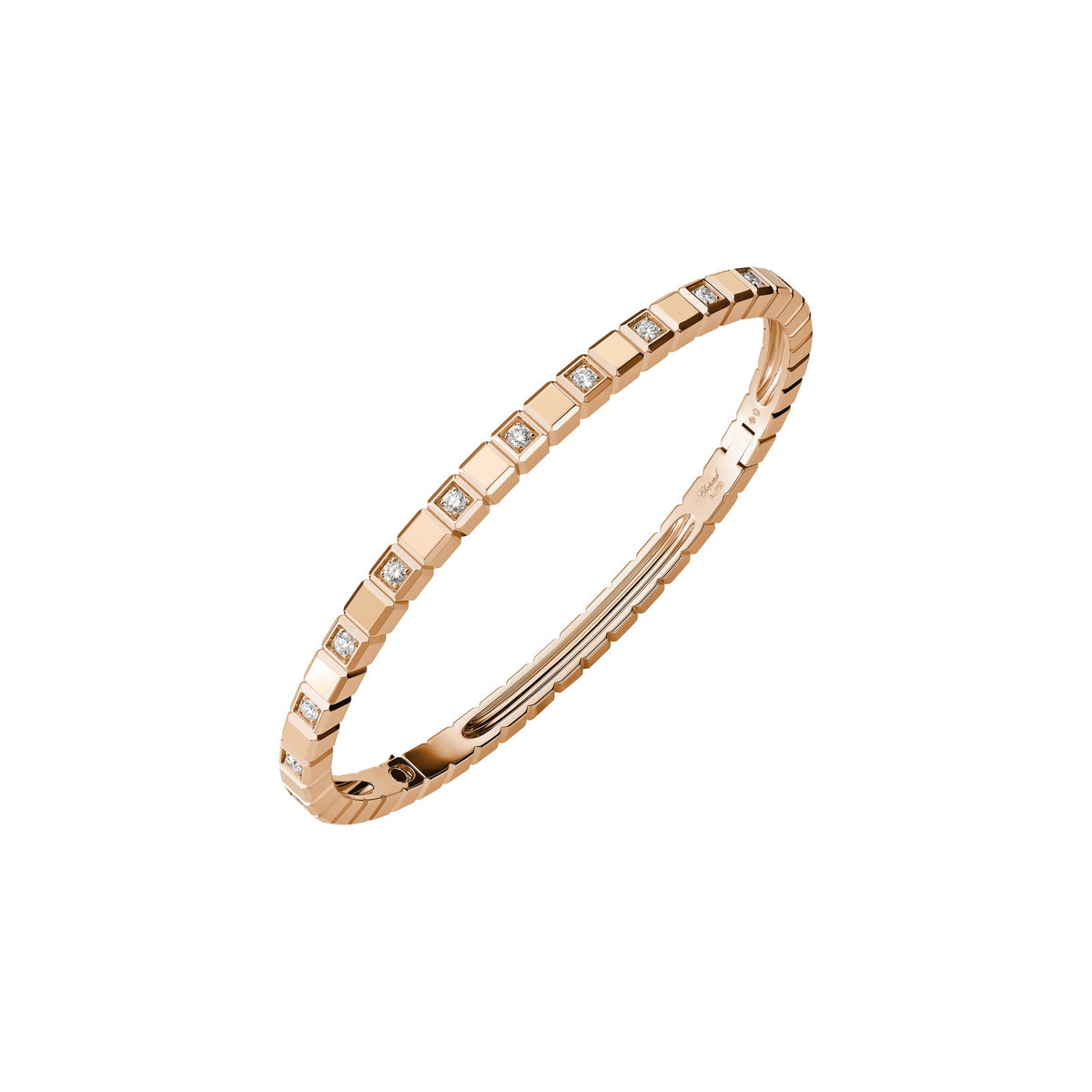Chopard Ice Cube bangle in 18k ethical rose gold with diamonds
