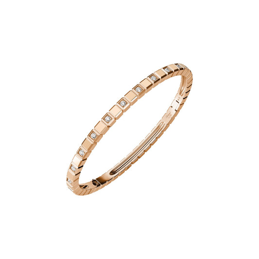 Chopard Ice Cube bangle in 18k ethical rose gold with diamonds