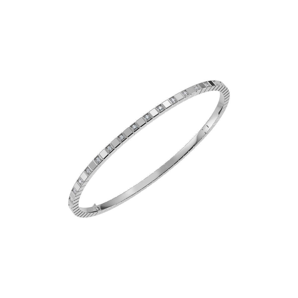 Chopard Ice Cube bangle in 18k ethical white gold with diamonds