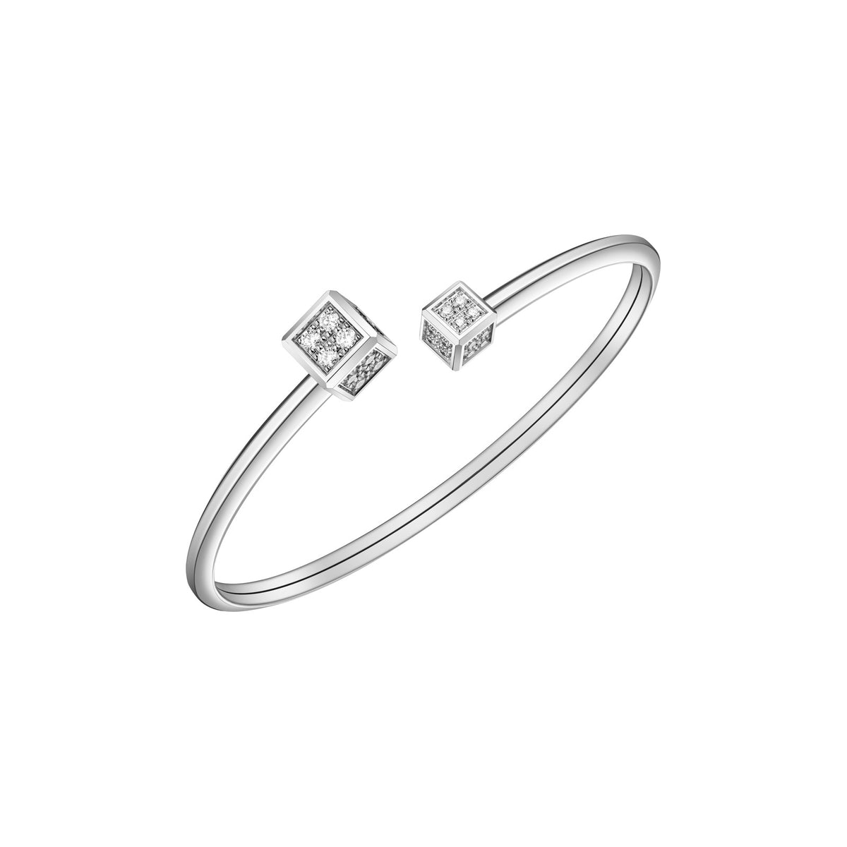 Chopard Ice Cube bangle in 18k ethical white gold with diamonds