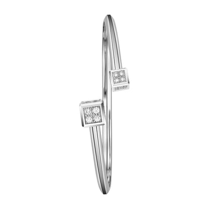 Chopard Ice Cube bangle in 18k ethical white gold with diamonds view 2
