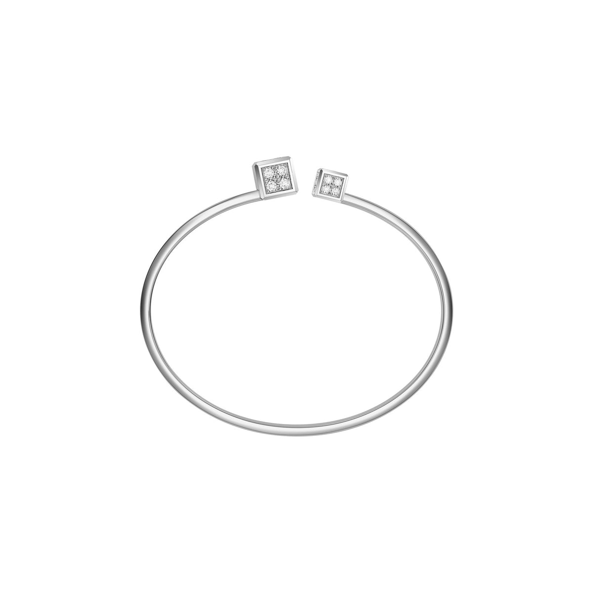 Chopard Ice Cube bangle in 18k ethical white gold with diamonds view 3