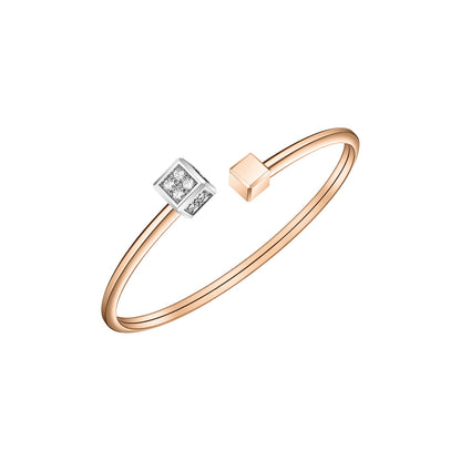 Chopard Ice Cube bangle in 18k ethical white and rose gold with diamonds