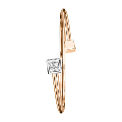 Chopard Ice Cube bangle in 18k ethical white and rose gold with diamonds view 2