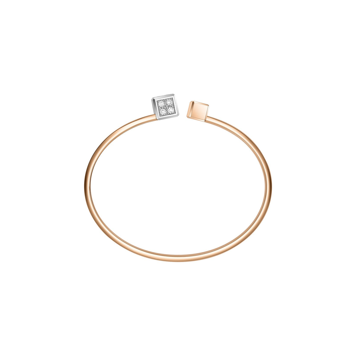 Chopard Ice Cube bangle in 18k ethical white and rose gold with diamonds view 3